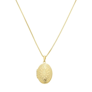 Colar Relicário Oval Ouro