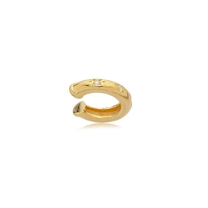 Piercing Fake Tubo Detalhes Brilho Ouro