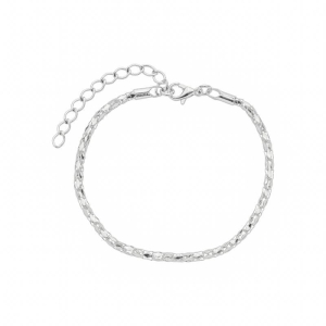 Pulseira Cordão Texturizado Prata
