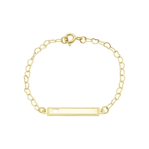 Pulseira Infantil Plaquinha Coração Ouro