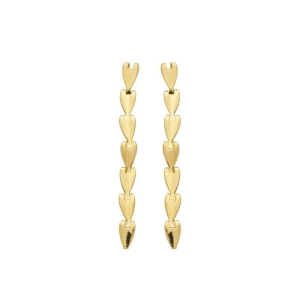 Brinco Cascata Mini Corações Ouro