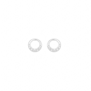 Brinco Cristal Circular Prata
