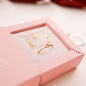 Colar Mini Coração Cristal Pendente Ouro