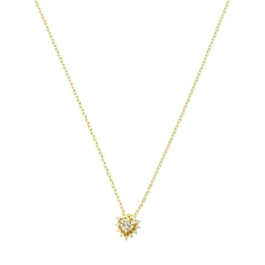 Colar Mini Coração Microzircônias Ouro