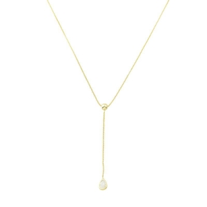 Colar Pingente Longo Ponto de Luz Ouro