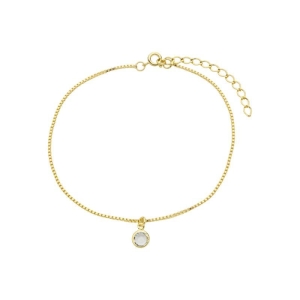 Tornozeleira Pingente Cristal Ouro
