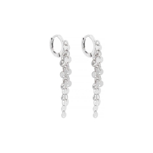 Brinco Argola Medalhas em Cascata Prata