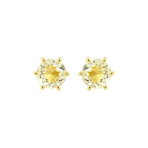 Brinco Ponto de Luz Amarelo 9mm Ouro