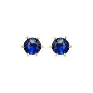 Brinco Ponto de Luz Azul 9mm Ouro