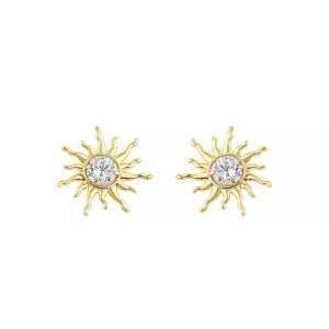 Brinco Sol com Cristal Ouro