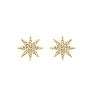 Brinco Sol Cravejado Ouro