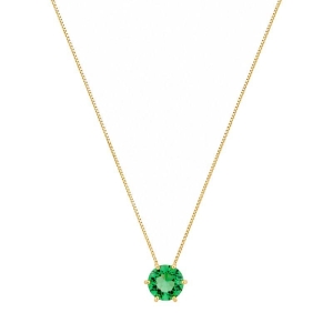 Colar Ponto de Luz Verde 9mm Ouro