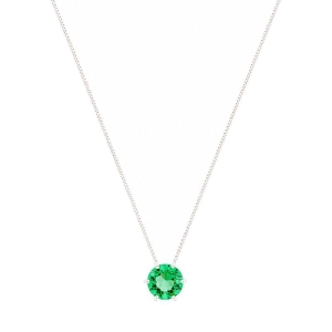 Colar Ponto de Luz Verde 9mm Prata
