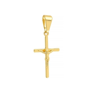 Pingente Cruz Cristo Pequena Masculino Ouro