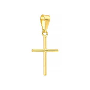 Pingente Cruz Lisa Pequena Masculino Ouro