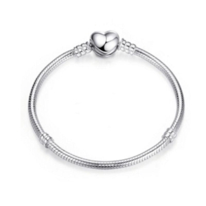 Pulseira de Berloques Coração Liso Prata