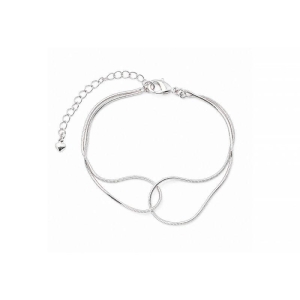 Pulseira Dupla Entrelaçada Prata