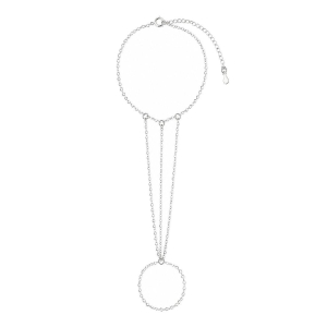 Pulseira de Mão Correntes Prata