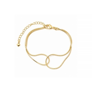 Pulseira Dupla Entrelaçada Ouro