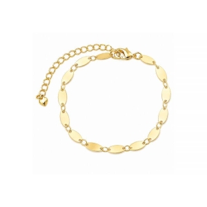 Pulseira Medalha Oval Lisa Ouro