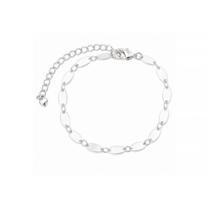 Pulseira Medalha Oval Lisa Prata
