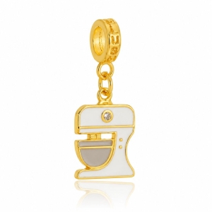 Berloque Batedeira Branca Plush Ouro