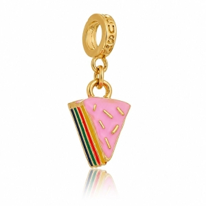 Berloque Bolo Arco-íris Plush Ouro