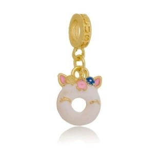 Berloque Donuts Unicórnio Plush Ouro