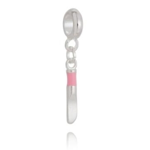 Berloque Faca Rosa Plush Prata