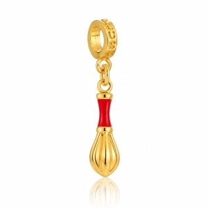 Berloque Fouet Vermelho Plush Ouro