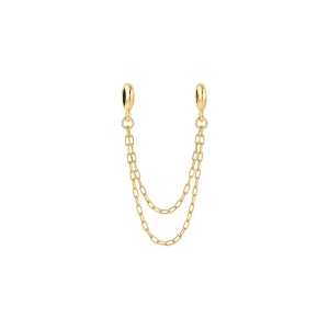 Trava Pulseira de Berloques Corrente Dupla Ouro