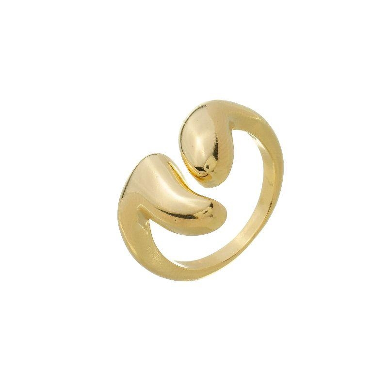 Anel Duplo Fluido Orgânico Ajustável Ouro