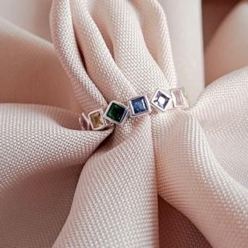 Anel Formas Geométricas Colors Prata