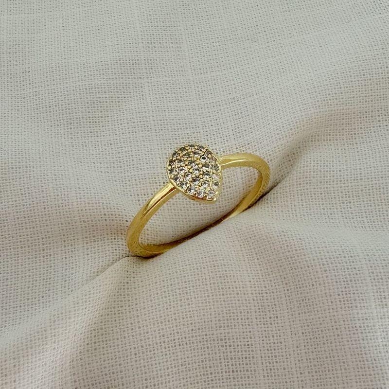 Anel Gota Zirconias Ouro