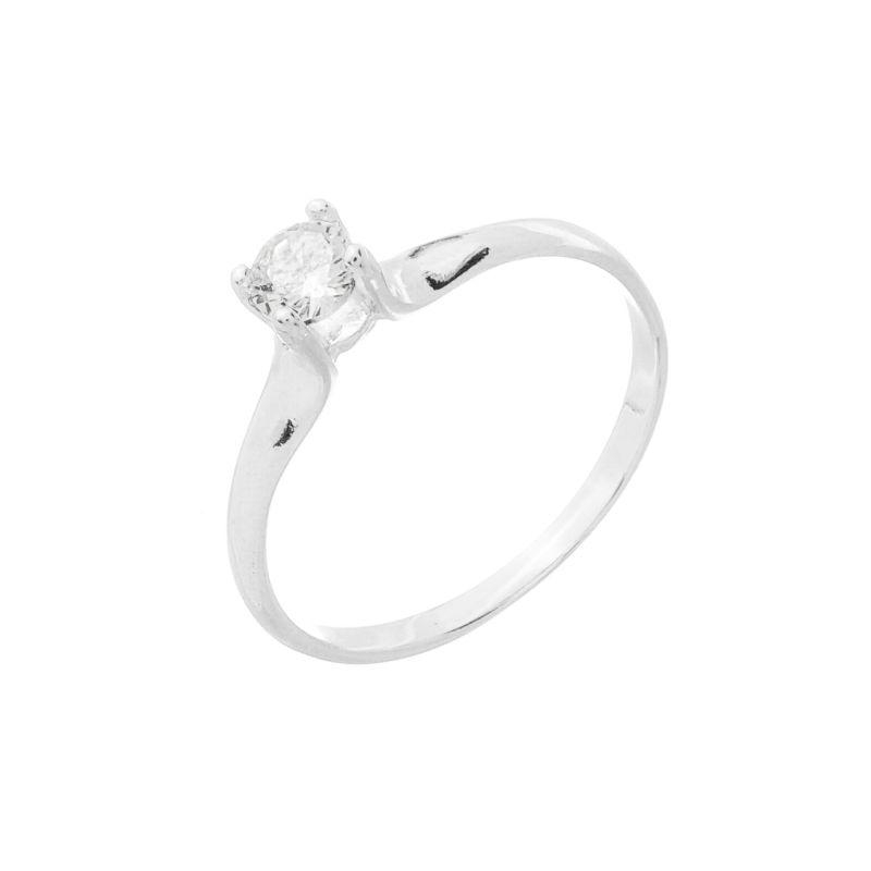 Anel Solitário Aurora Prata