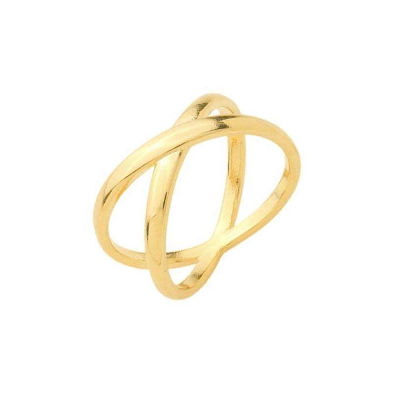 Anel X Liso Ouro