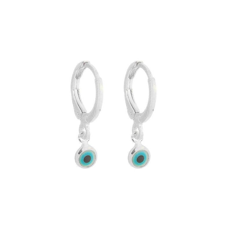 Brinco Argola Olho Grego Mini Prata