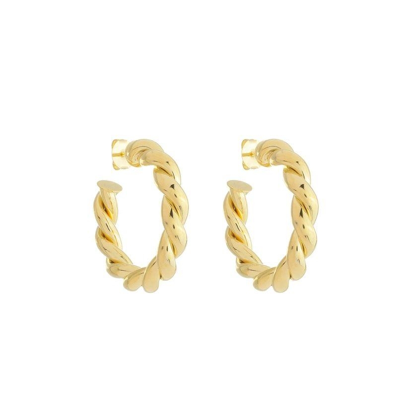 Brinco Argola Torcida Grande Ouro