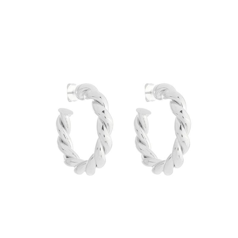 Brinco Argola Torcida Grande Prata