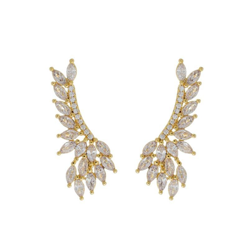 Brinco Earcuff Brilho Festa Ouro