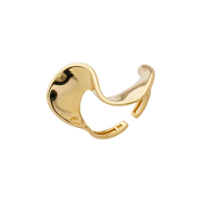 Anel Curva Abstrato Ouro - TAM 23