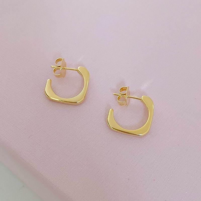 Brinco Argola Celeste Ouro