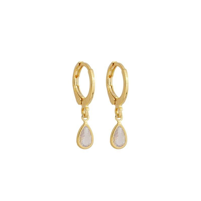 Brinco Argola Pingente Gota Ouro