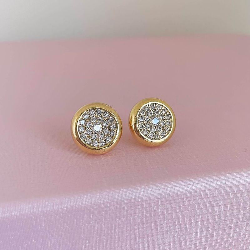 Brinco Círculo de Zirconias Ouro