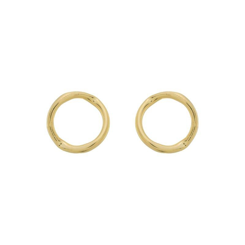 Brinco Circulo Vazado Orgânico Liso Ouro