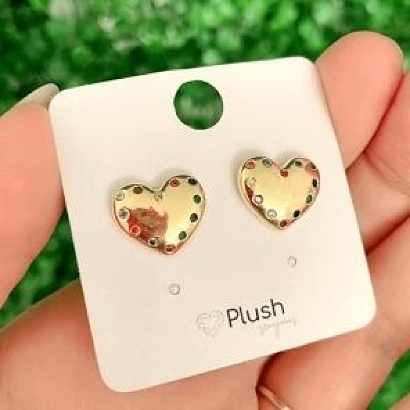 Brinco Coração Color Trend Ouro