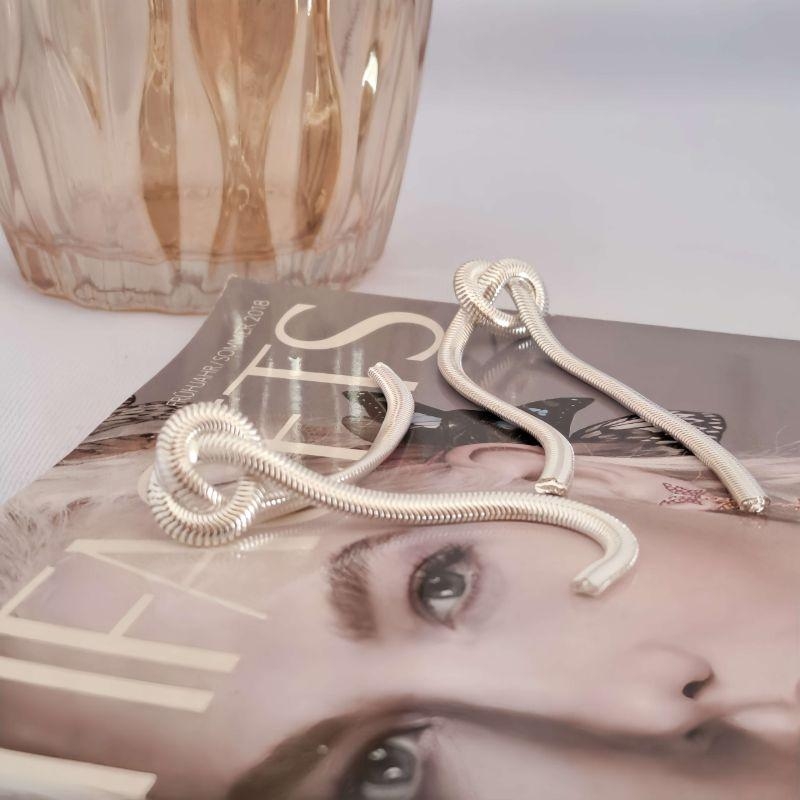 Brinco Snake com Nó Prata