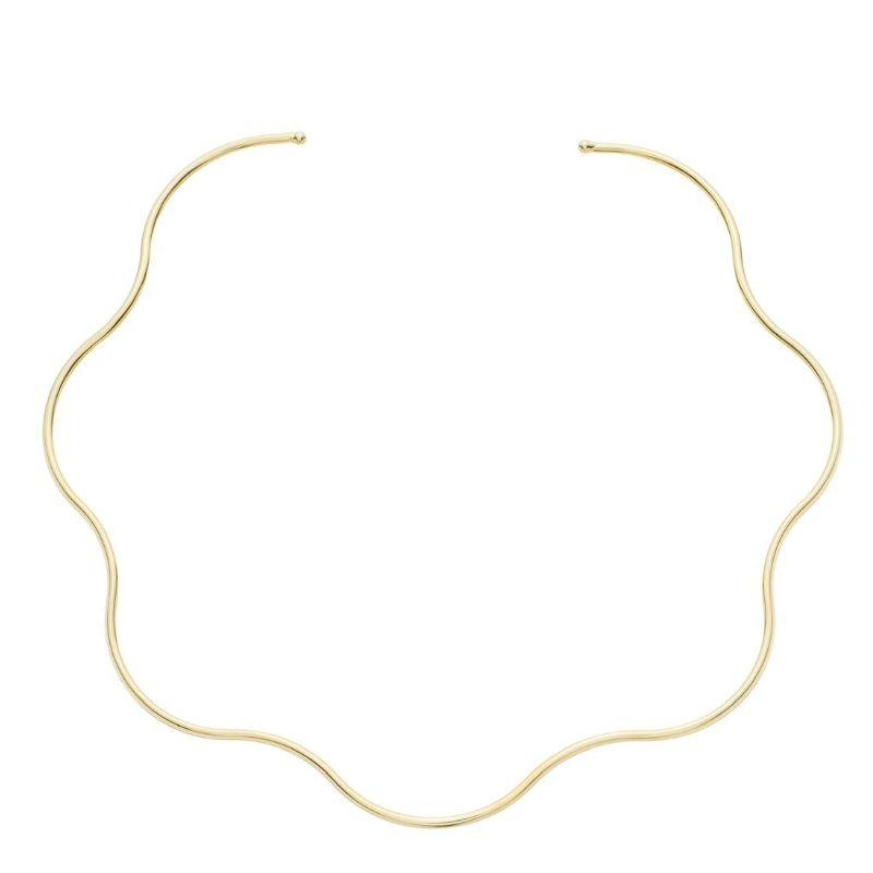 Colar Aro Choker Ondulado Ouro