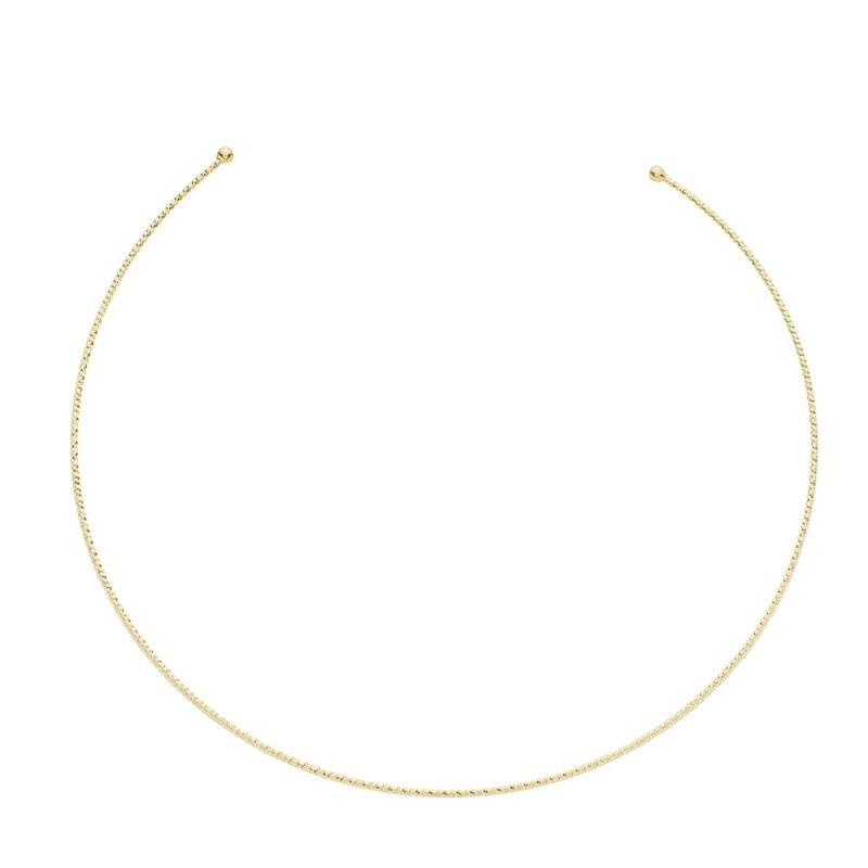 Colar Aro Choker Texturizado Ouro