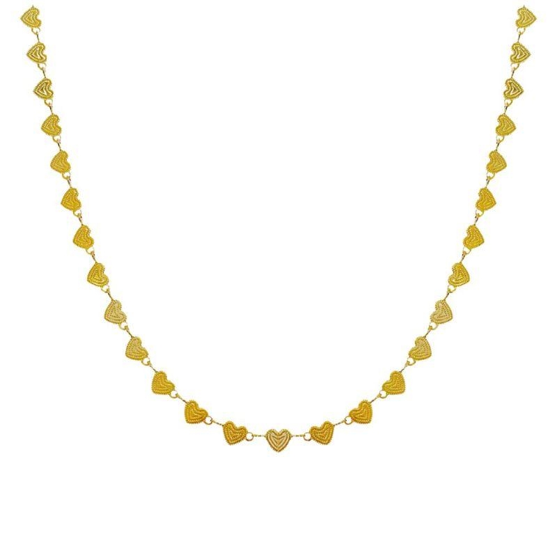 Colar Choker Corações Beauty Ouro